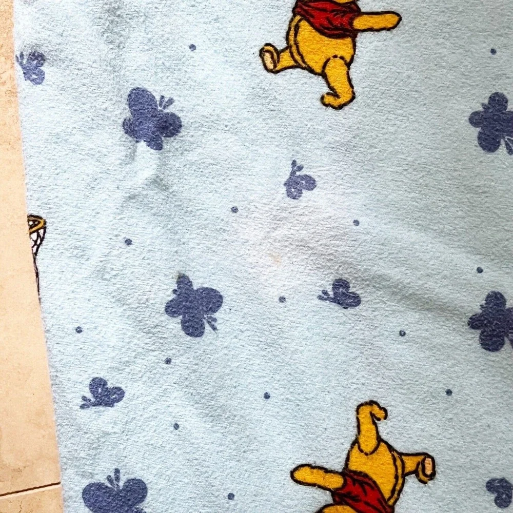 Vtg 80s Disney Winnie the Pooh Duvet Cover & Euro Sham Flannel Piglet Tigger